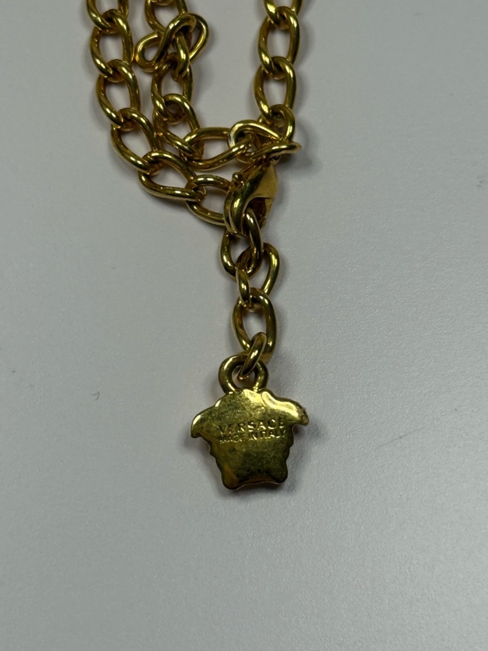 Versace Gold Medusa Plaque Double Chain Bracelet - Picture 3 of 5